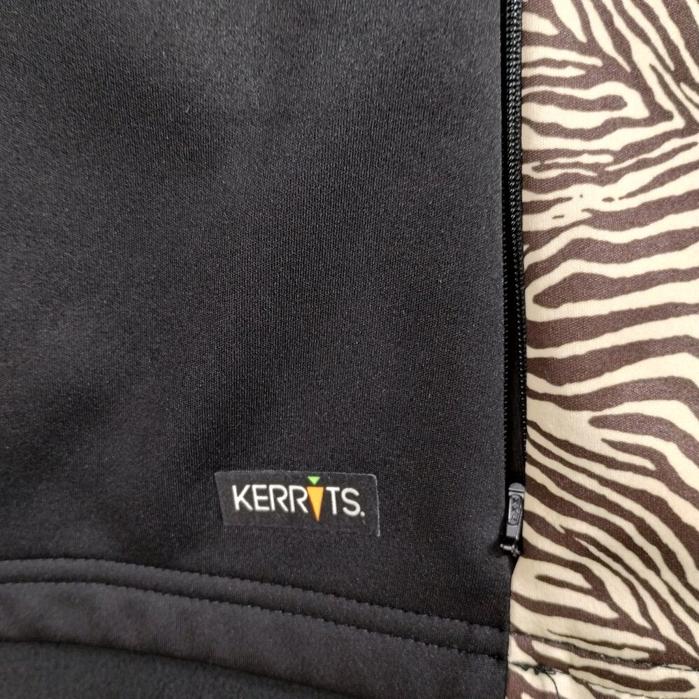 Kerrits Double Zippper Equestrian Riding Vest Black/Zebra Stripe Size L - Picture 5 of 9